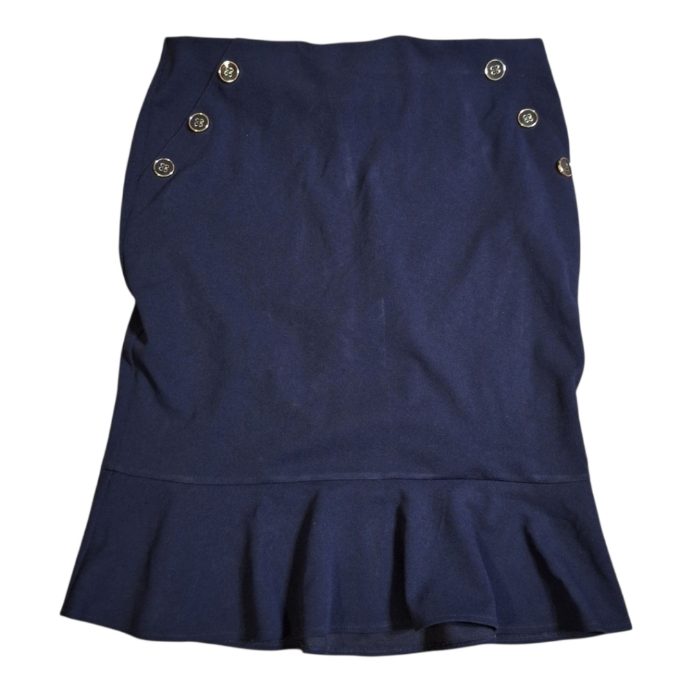 NYC Dark Blue Ruffle Hem Skirt Size Large